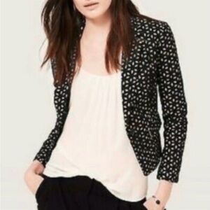 Ann Taylor LOFT Women's Eyelet Blazer
Suit Jacket Black Tan
Size 8